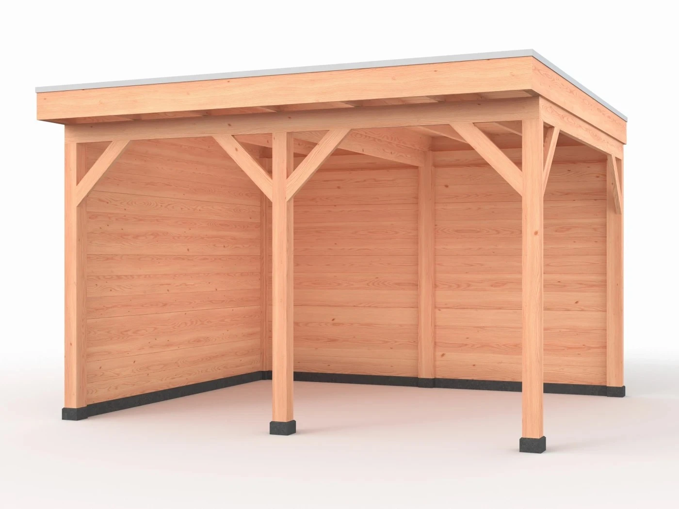 Douglas overkapping, 400 x 350, met achterwand en zijwand, Westwood Comfort - Afbeelding 1